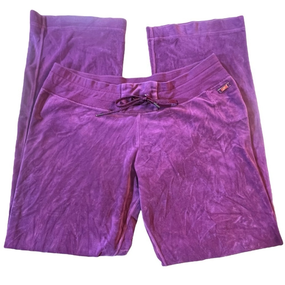Nike Velour Fuchsia Pants Wide Straight Leg Size: XL Drawstring waist Y2K Purple